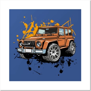 Off-Road 4x4 Vehicles in Graffiti Cartoon Style Posters and Art